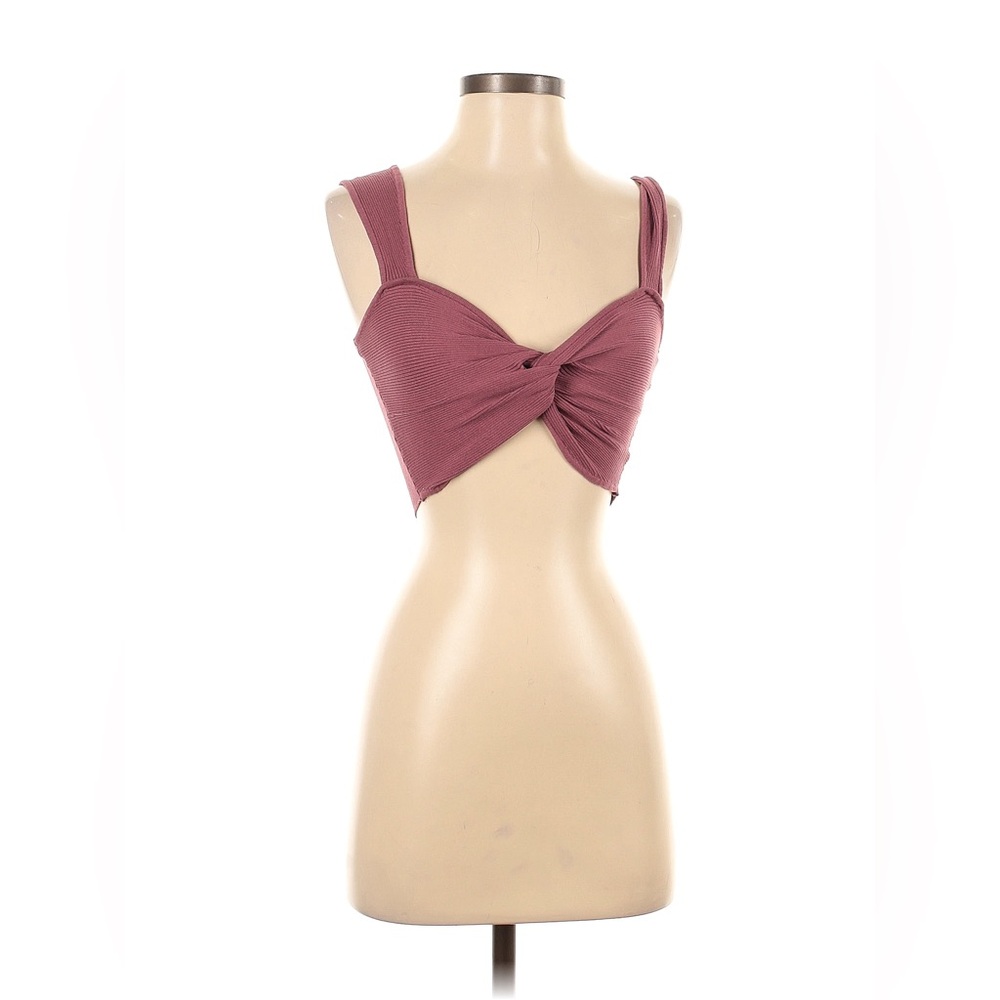 Zara Ribbed Knit Top in Mauve